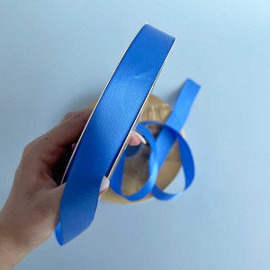 Лента атлас Ding Xin 2.5 см * 90 м - #1084 Васильковый. Photo 2
